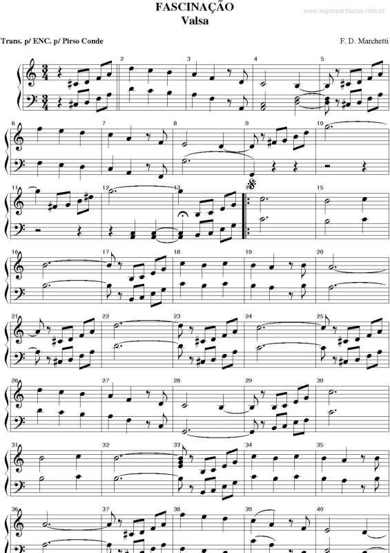 Partitura da música Fascinação v.2