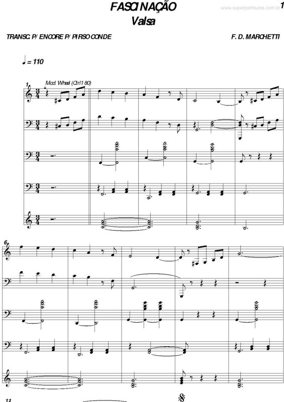 Partitura da música Fascinação v.3