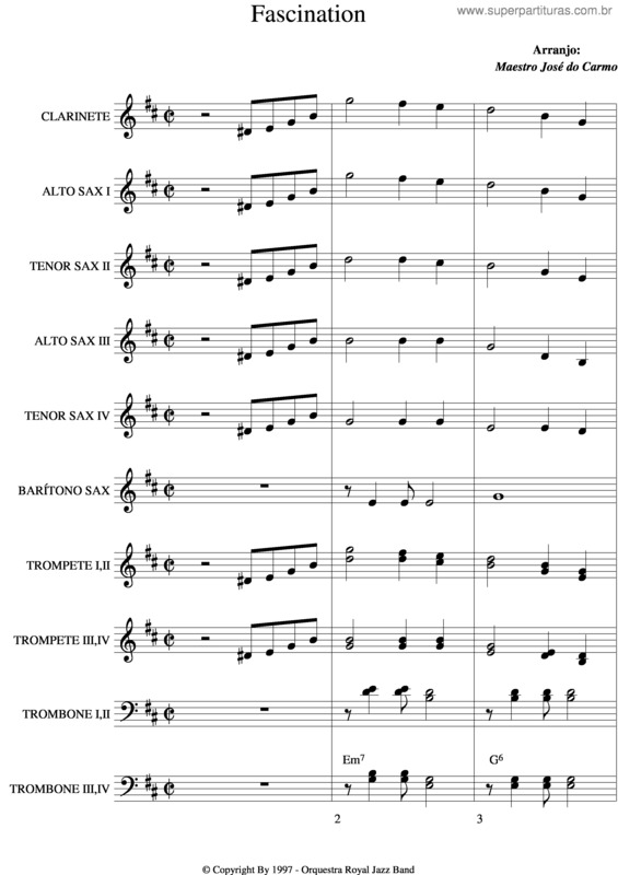 Partitura da música Fascinação v.5