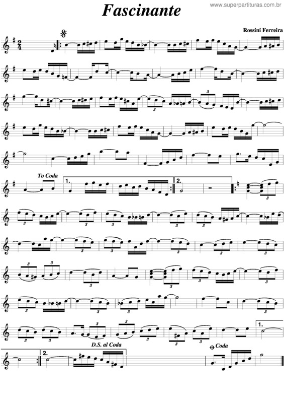 Partitura da música Fascinante