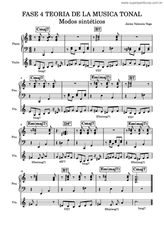 Partitura da música Fase 4 Teoria De La Musica Tonal