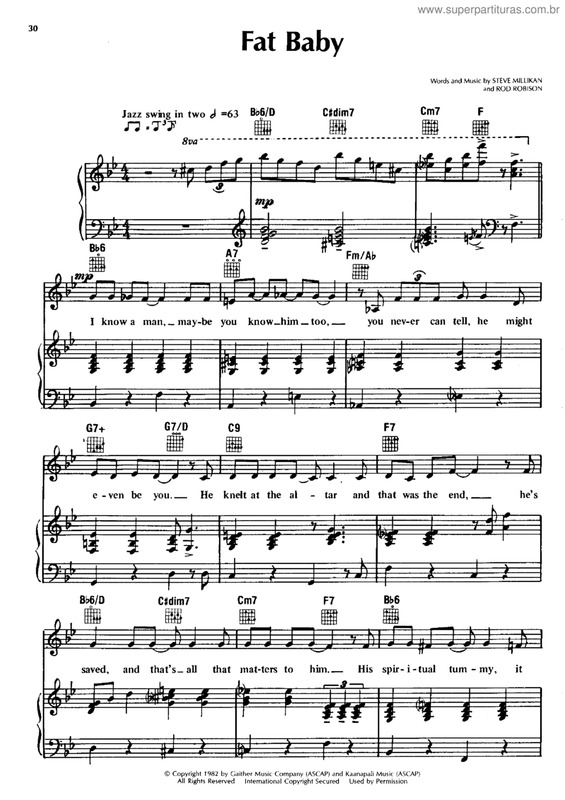 Partitura da música Fat Baby