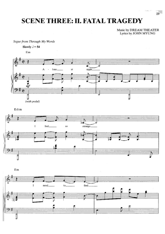 Partitura da música Fatal Tragedy v.2