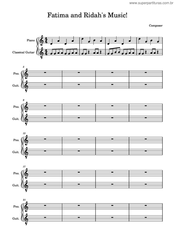 Partitura da música Fatima Music v.2
