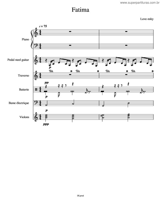Partitura da música Fatima Music