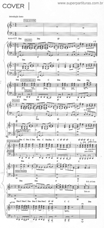 Partitura da música Fátima v.2