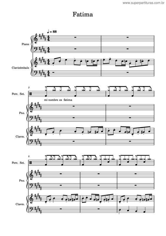 Partitura da música Fatima v.4