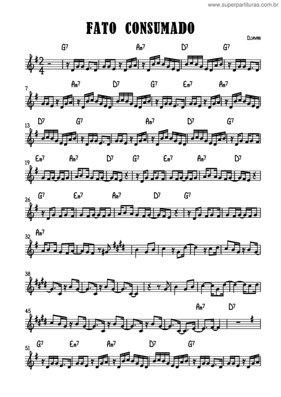 Partitura da música Fato Consumado v.4