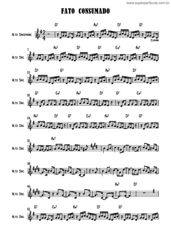 Partitura da música Fato Consumado v.7