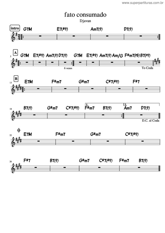 Partitura da música Fato Consumado v.8