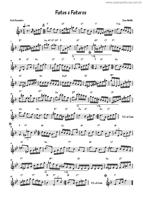 Partitura da música Fatos E Fatores