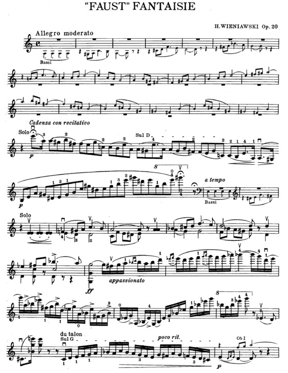 Partitura da música Faust Fantasy