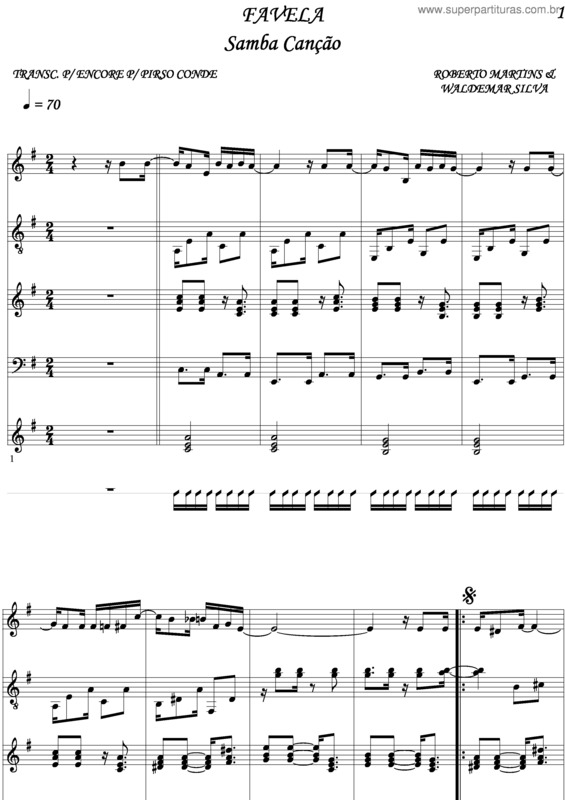 Partitura da música Favela v.3