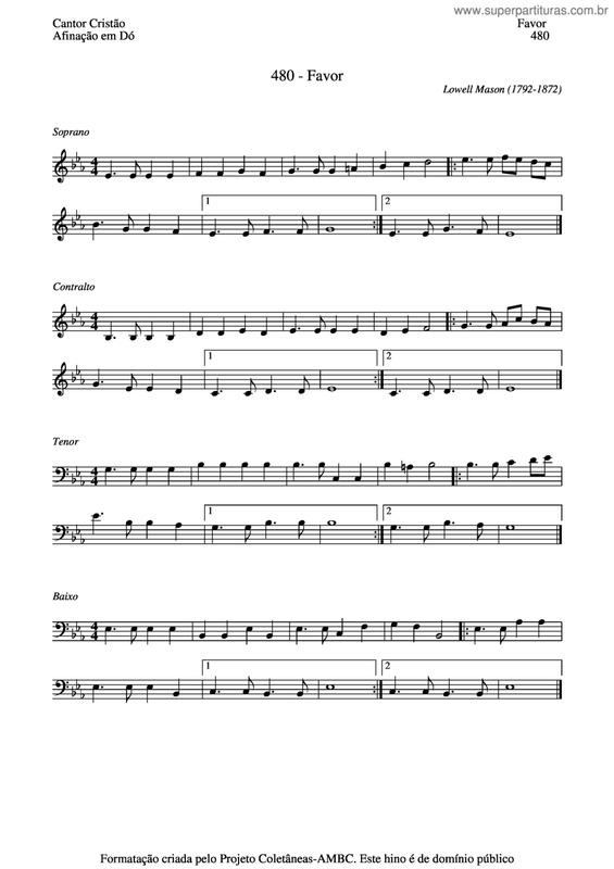 Partitura da música Favor v.2