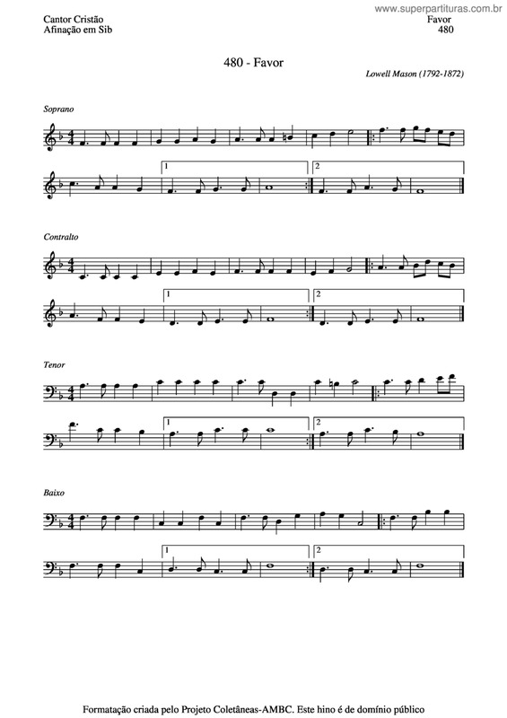 Partitura da música Favor v.3