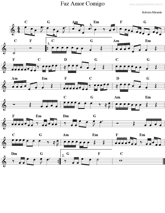 Partitura da música Faz Amor Comigo