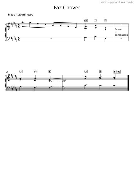 Partitura da música Faz Chover v.11