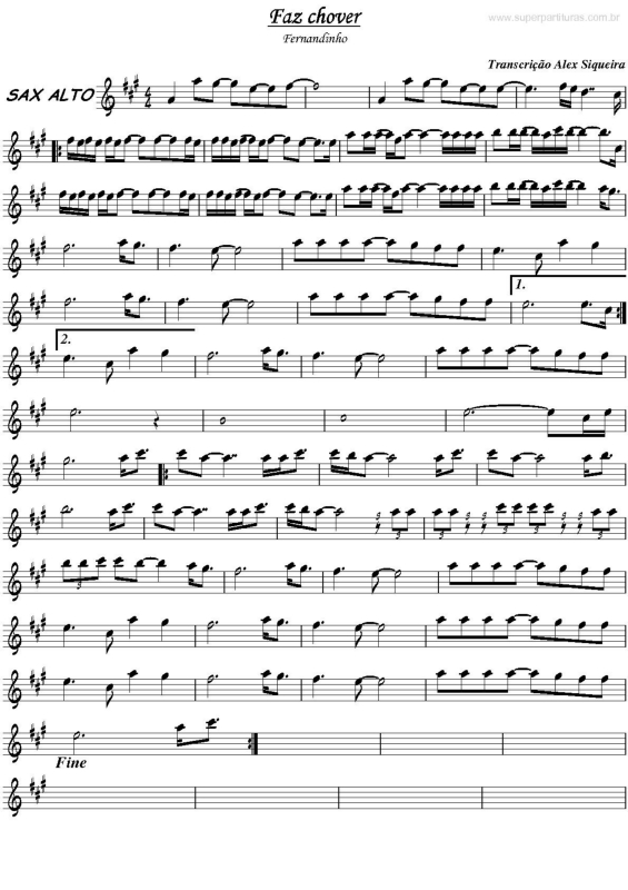 Partitura da música Faz Chover v.2