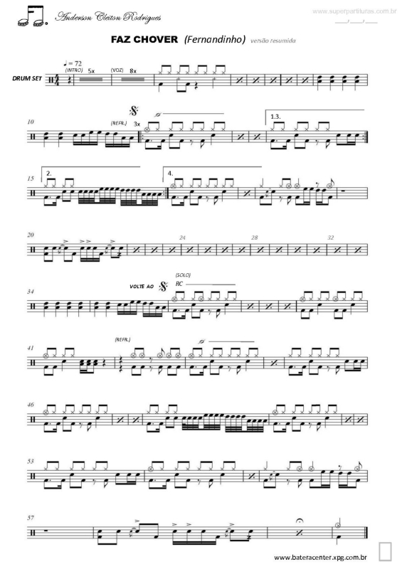 Partitura da música Faz Chover v.4