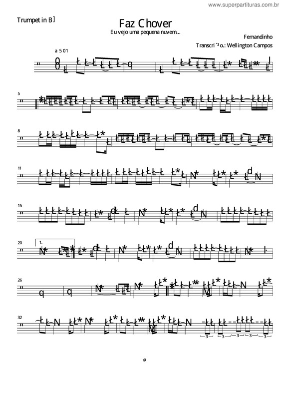 Partitura da música Faz Chover v.5