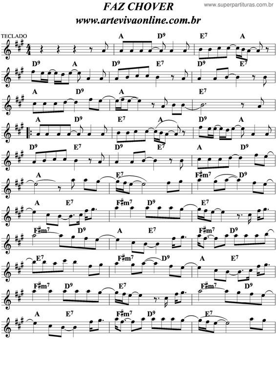 Partitura da música Faz Chover v.6