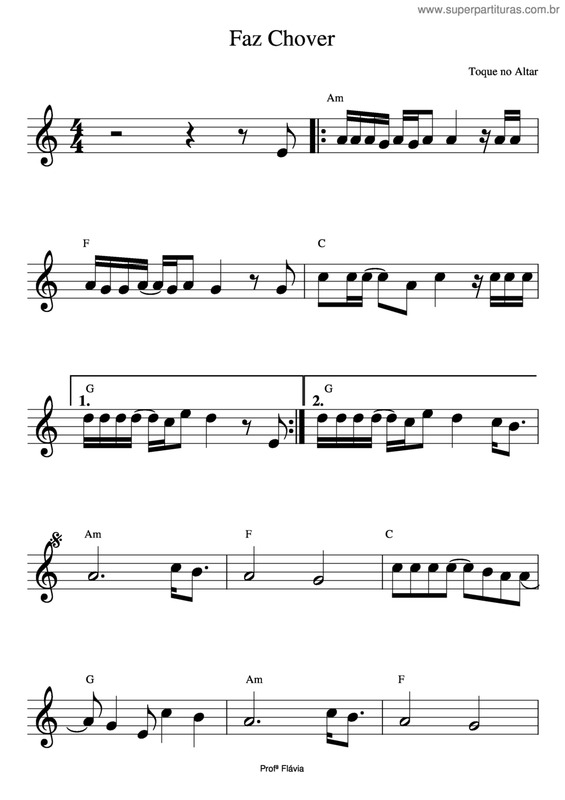 Partitura da música Faz Chover v.7