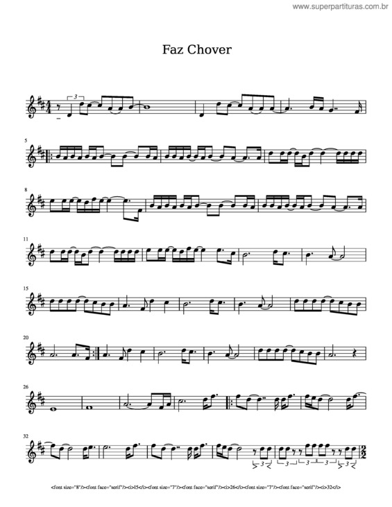 Partitura da música Faz Chover v.9