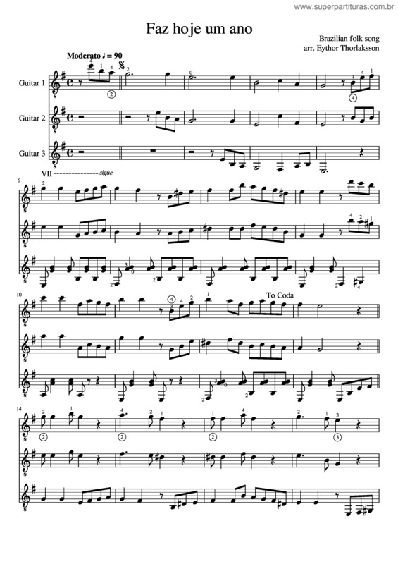 Partitura da música Faz Hoje Um Ano