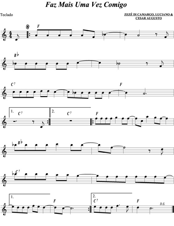 Partitura da música Faz Mais Uma Vez Comigo v.2