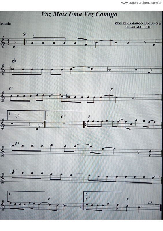 Partitura da música Faz Mais Uma Vez Comigo v.3