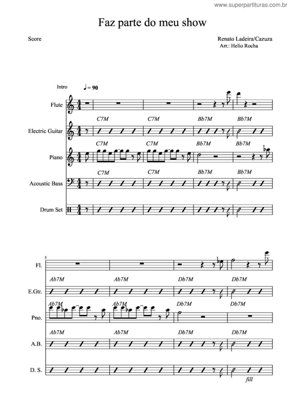 Partitura da música Faz Parte Do Meu Show v.7