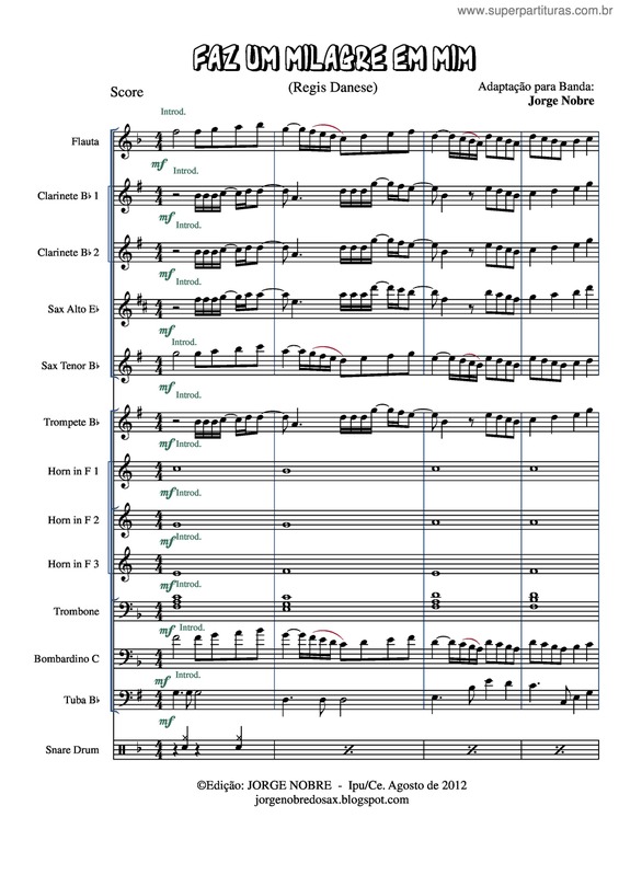 Partitura da música Faz Um Milagre Em Mim  v.2