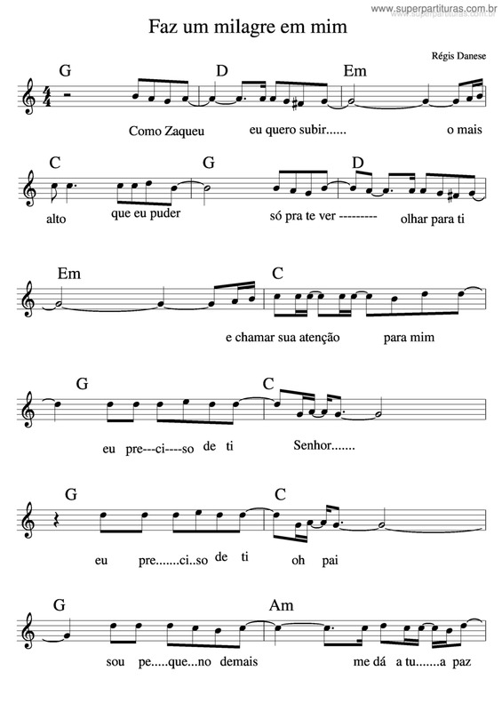 Partitura da música Faz Um Milagre Em Mim v.7