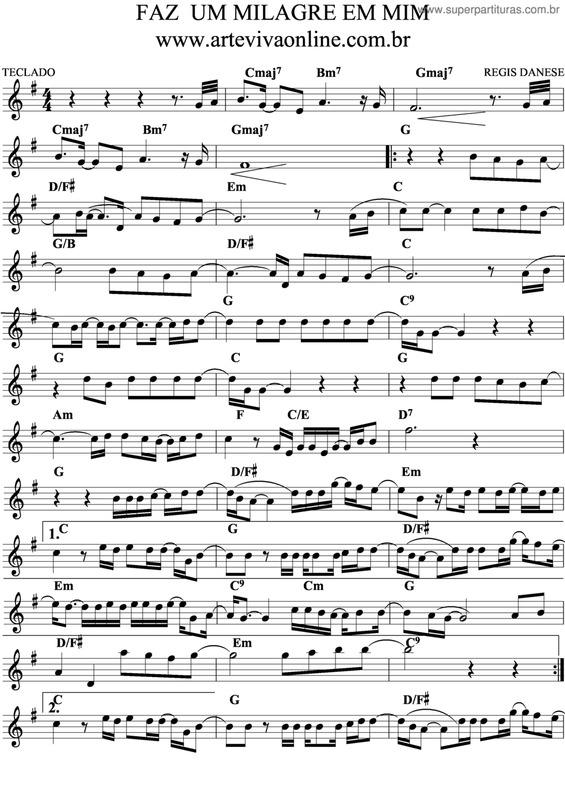 Partitura da música Faz Um Milagre Em Mim v.8