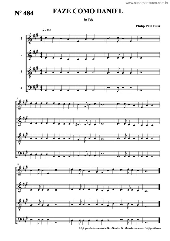 Partitura da música Faze Como Daniel v.2
