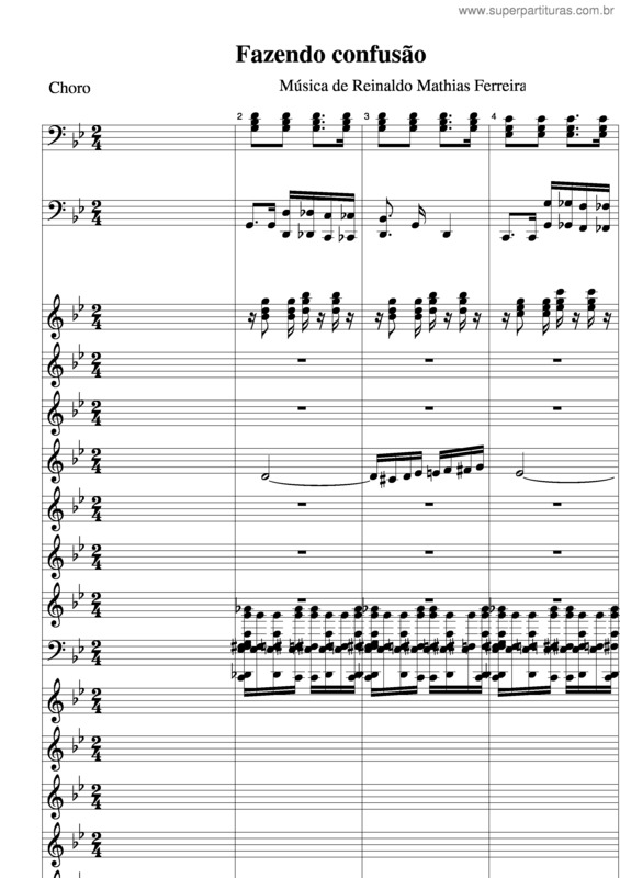 Partitura da música Fazendo Confusão