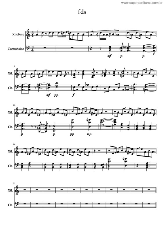 Partitura da música Fds