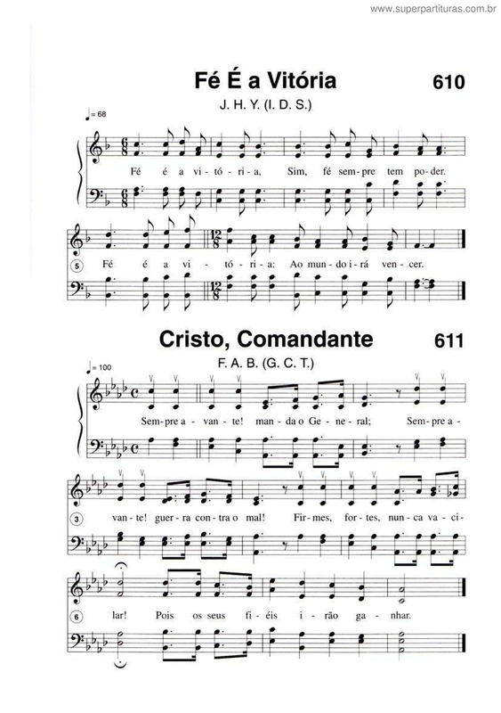 Partitura da música Fé É A Vitória E Cristo, Comandante