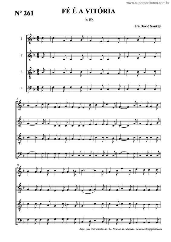 Partitura da música Fé É A Vitória v.3