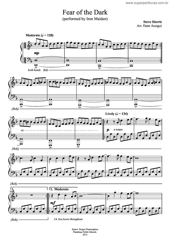 Partitura da música Fear Of The Dark v.2