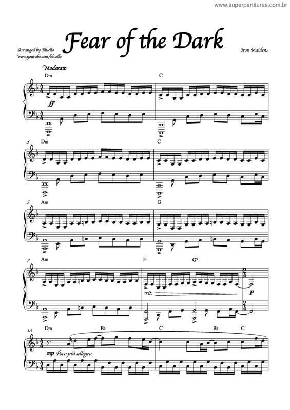 Partitura da música Fear Of The Dark v.4