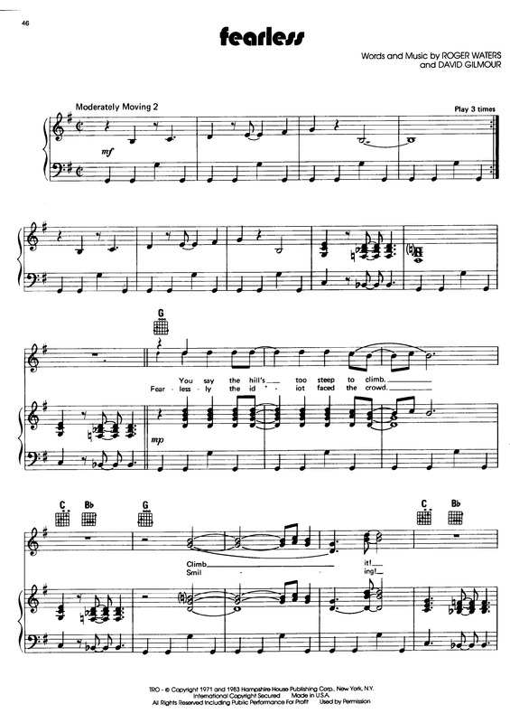 Partitura da música Fearless v.3