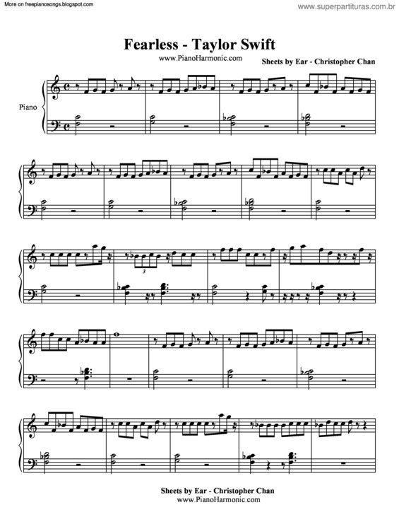 Partitura da música Fearless v.4