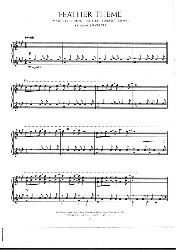 Partitura da música Feather Theme (Forrest Gump)