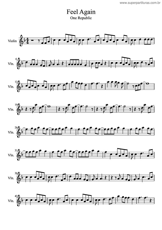 Partitura da música Feel Again