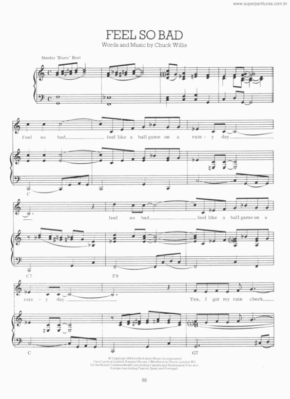 Partitura da música Feel So Bad v.2