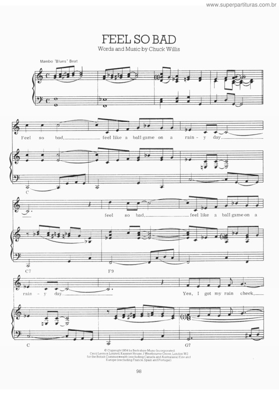 Partitura da música Feel so Bad