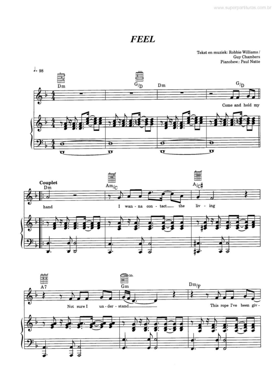 Partitura da música Feel