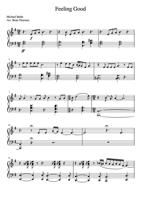 Partitura da música Feeling Good v.3