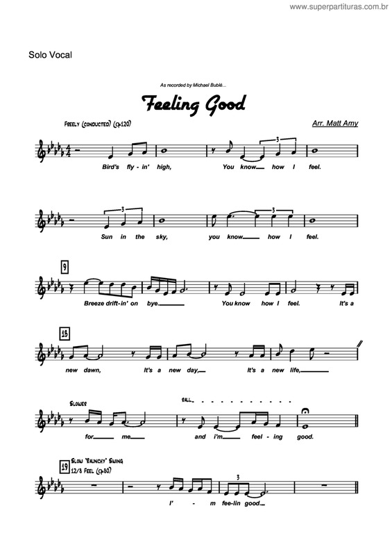 Partitura da música Feeling Good v.5
